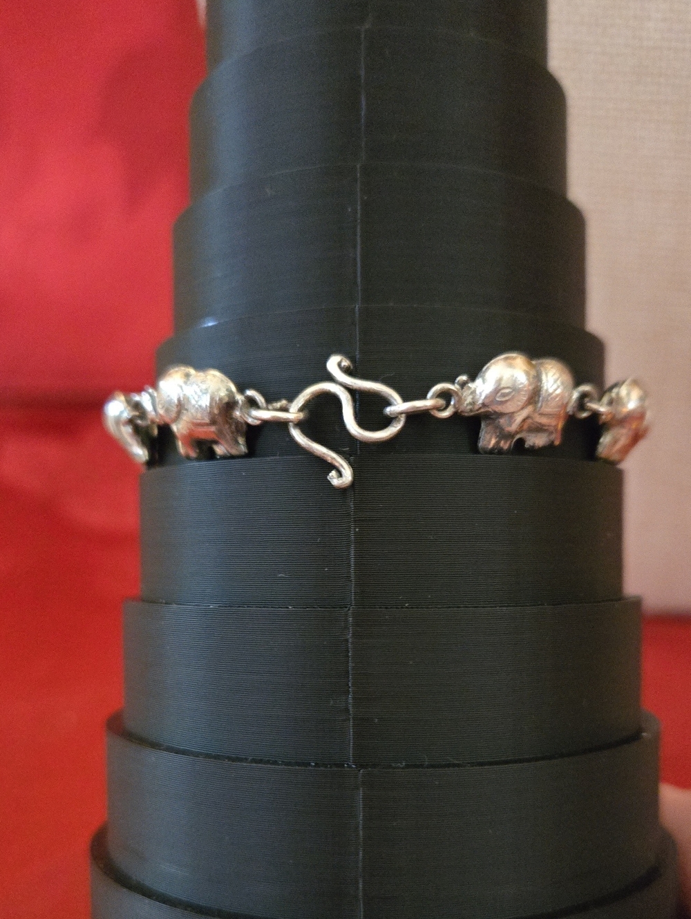 Sterling Silver Elephant Link Bracelet - Picture 2 of 2
